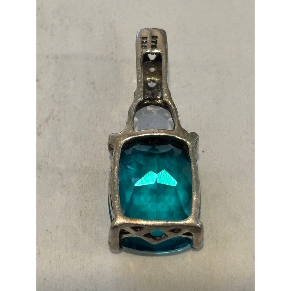 Chuck Clemency Sterling Silver Blue Gemstone Pendant - Picture 4 of 4